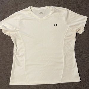 Under armpit White polyester short sleeved tshirt